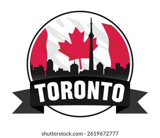 toronto canada with building silhouette