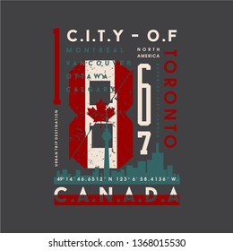 toronto canada graphic design t shirt vector typography vintage for ready print