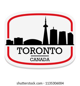 Toronto Canada Label Stamp Icon Skyline City Design Tourism.