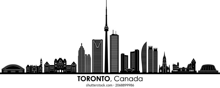 TORONTO Canada Ontario City Skyline Vector
