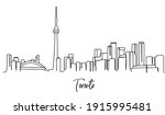 Toronto of Canada Skyline - Continuous one line drawing