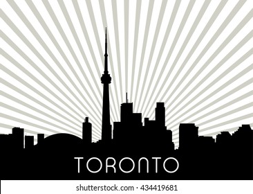 Toronto Canada Skyline Silhouette.