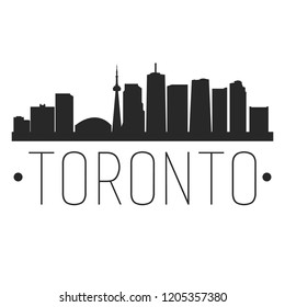 Toronto Canada Skyline Silhouette City Design Vector Famous Monuments.