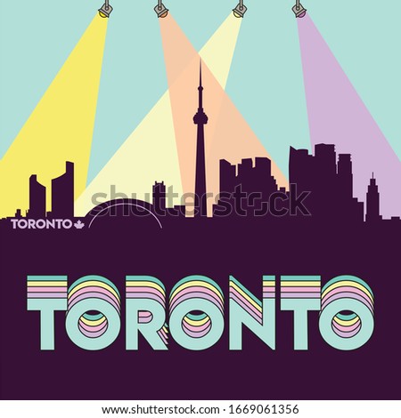 Toronto Canada skyline silhouette flat design vector illustration