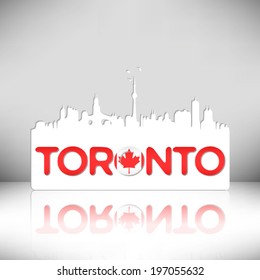 Toronto Canada skyline silhouette vector design. Greeting card illustration.