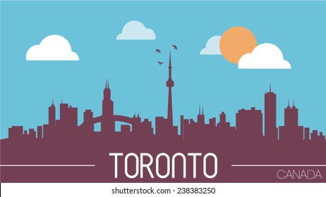 Toronto Canada skyline silhouette vector illustration