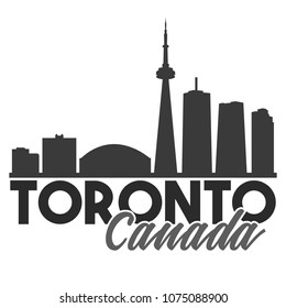 Toronto Canada Skyline Souvenir Travel Vector Art Design Tourism