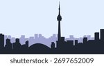 Toronto Canada skyline. Vector CN Tower. Trendy cityscape silhouette