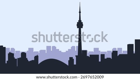Toronto Canada skyline. Vector CN Tower. Trendy cityscape silhouette