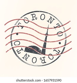 Toronto Canada Stamp Postal. Silhouette Seal. Passport Round Design. Vector Icon. Design Retro Travel. National Symbol.