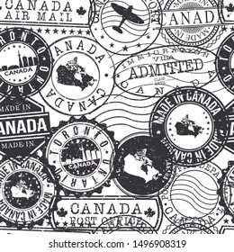 Toronto Canada Stamps. City Stamp Vector Art. Postal Passport Travel. Design Set Pattern.