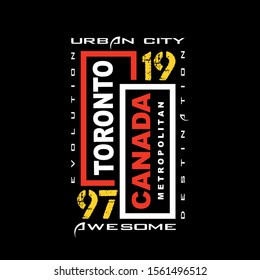 toronto canada tee element lettering alphabet graphic t shirt print vector illustration design