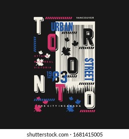 toronto canada typography graphic vector design good for t shirt print