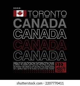 Toronto City Canada Lettering Abstract, Graphic Typography Design Print T Shirts Fashion, Vector, Poster, Wall Mural