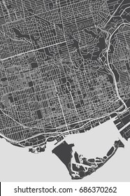 Toronto City Plan, Detailed Vector Map