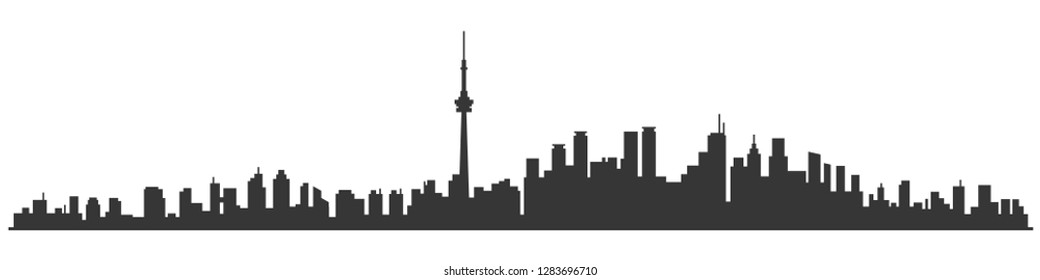 Toronto City Skyline Skyscraper Buildings Background. Vector
