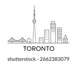 Toronto city skyline vector on white background
Vector line city skyline