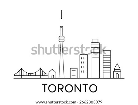 Toronto city skyline vector on white background
Vector line city skyline