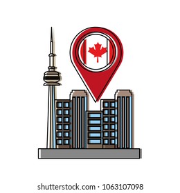 toronto cityscape with pointer location