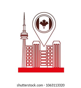 toronto cityscape with pointer location