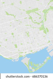 Toronto Colored Vector Map