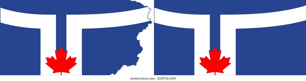 Toronto flags vector. Standard flag and with torn edges