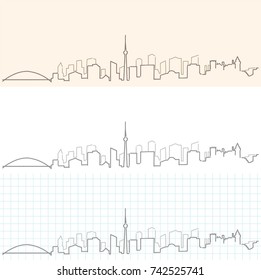 Toronto Hand Drawn Skyline