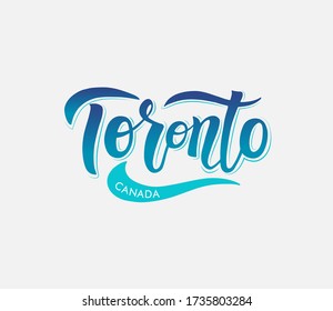 Toronto hand written lettering. Toronto city name text banner. Modern brush calligraphy. Tee print apparel fashion design. vector illustration. 