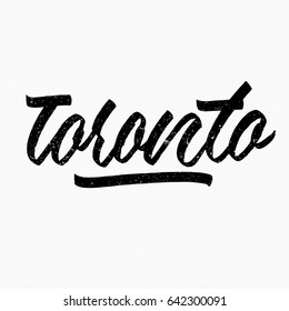 Toronto. Ink hand lettering. Modern brush calligraphy. Handwritten phrase. Inspiration graphic design typography element. Cute simple vector sign.