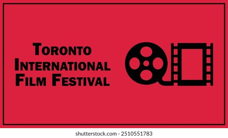 Toronto International Film Festival vector banner design with geometric shapes and vibrant colors on a horizontal background.