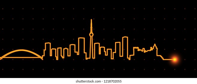 Toronto Light Streak Skyline