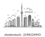 Toronto, Line Art Vector illustration