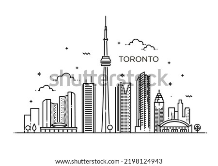 Toronto, Line Art Vector illustration