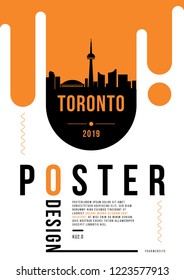 Toronto Modern Poster Design with Vector Linear Skyline
