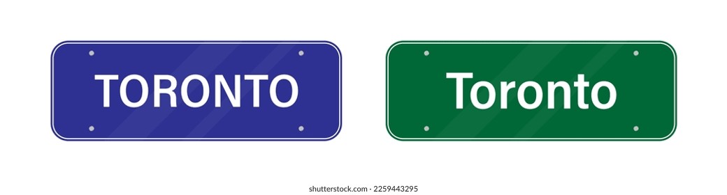 Toronto road sign. Welcome to Toronto. Entering the city billboard.