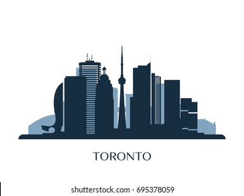 Free Vector  Light blue skyline of toronto