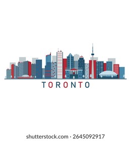 Toronto skyline on white background