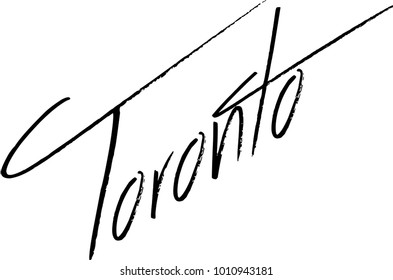 Toronto text sign illustration on white Background