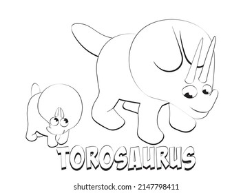 Torosaurus Dinosaur Coloring Page 4-14