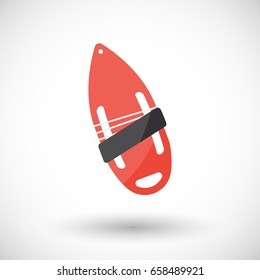 Torpedo buoy vector flat icon, Flat design of swimming safety and lifeguard object with round shadow, vector illustration