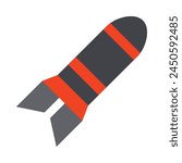 Torpedo Glyph Vector Flat Icon Design