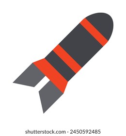 Torpedo Glyph Vector Flat Icon Design