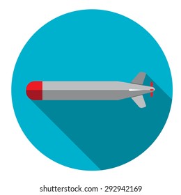 Torpedo icon flat style