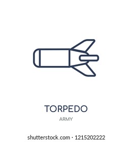Torpedo icon. Torpedo linear symbol design from Army collection.