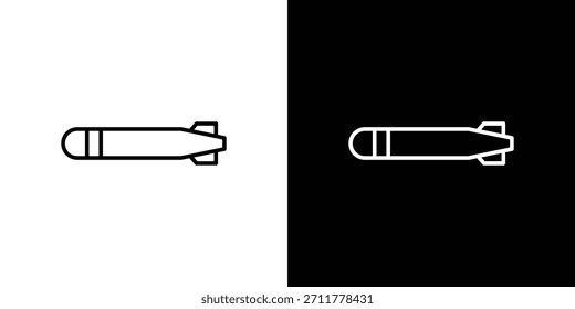Kontur des Torpedosymbols. Vektorisoliertes Piktogramm für das Web