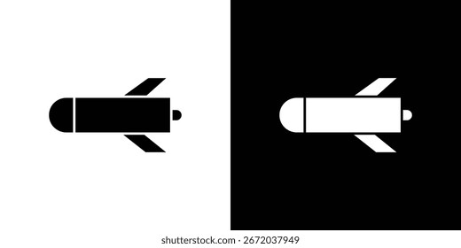 Icono de torpedo, icono de Vector plano. Ilustración plana.