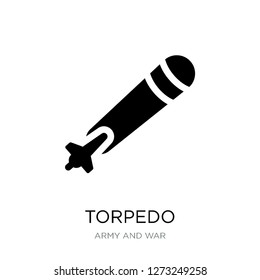 torpedo icon vector on white background, torpedo trendy filled icons from Army and war collection, torpedo simple element illustration