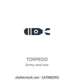 Torpedo icon vector. Trendy flat torpedo icon from army and war collection isolated on white background. Vector illustration can be used for web and mobile graphic design, logo, eps10