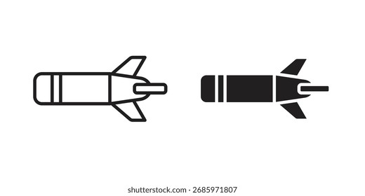 Conjunto de Vector simple de los iconos del torpedo. sistema del símbolo de la muestra del logotipo