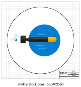 Torpedo Moving in Water Icon
